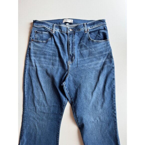 ABERCROMBIE & FITCH The Flare Ultra High Rise Dark Stretch Jeans, Size 34/18L - Picture 6 of 14